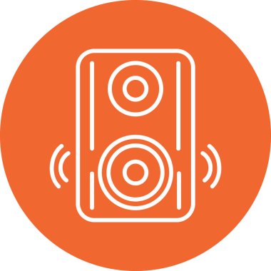 Müziği. Web simgesi basit bir illüstrasyon. Konuşmacı 