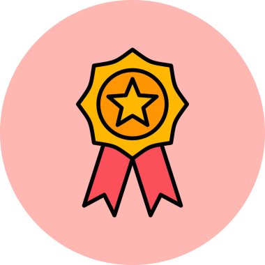 Madalya ikon vektör illüstrasyonu