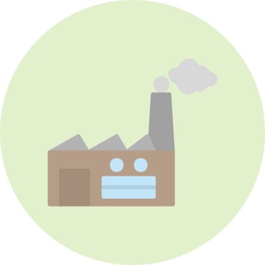 Fabrika modern simgesi, vektör illüstrasyonu