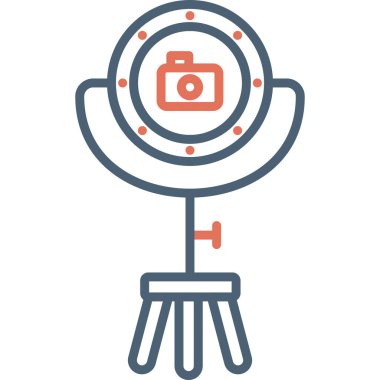 Hedef, odaklanma, Halka Işığı çizgi simgesi vektörü. Üçayak 