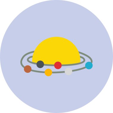 Güneş Sistemi simgesinin vektör illüstrasyonu