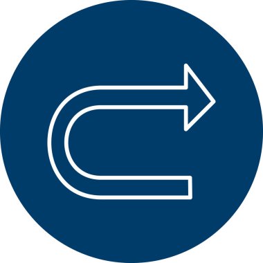 U Dönüş simgesi vektör illüstrasyonu