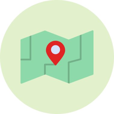 Harita simgesi, konum belirleyici sembol. düz dizayn.