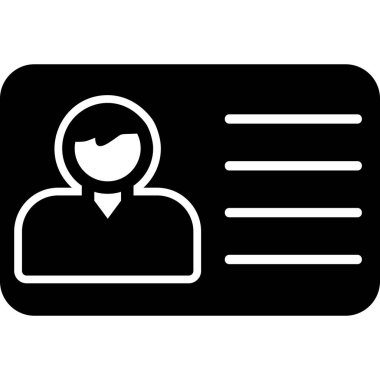 Kimlik kartı simgesi, vektör illüstrasyonu basit tasarım