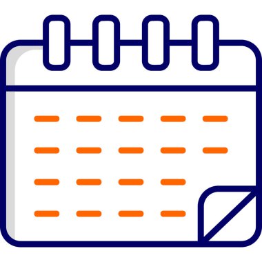 Takvim simgesi, vektör illüstrasyonu basit tasarım