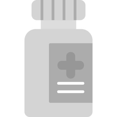 medicine vial vector icon. style is bicolor flat symbol, smooth blue colors, rounded angles, white background