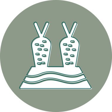 Havuçlar modern simge, vektör illüstrasyonu