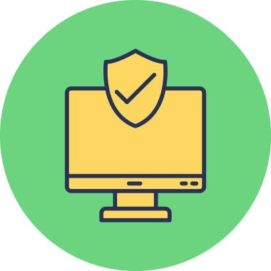 Güvenlik Web simgesi basit illüstrasyon