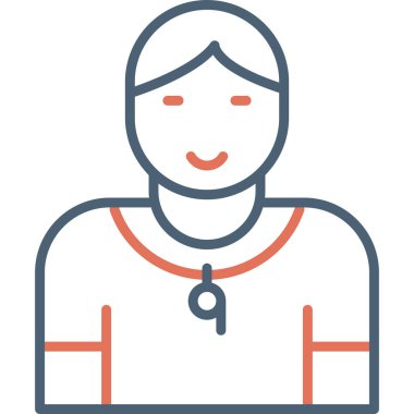 Jimnastik eğitmeni modern simge, vektör illüstrasyonu