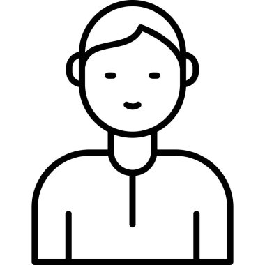 vektör erkek simgesi. Avatar 'ın düz çizimi 