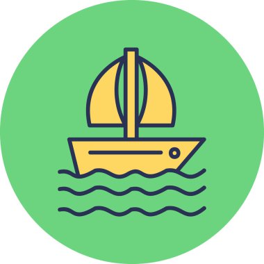 Tekne simgesi, modern tasarım illüstrasyonu