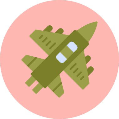 Askeri uçak ikonu, web illüstrasyonu