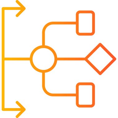 Akış çizelgesi simgesi, modern tasarım illüstrasyonu