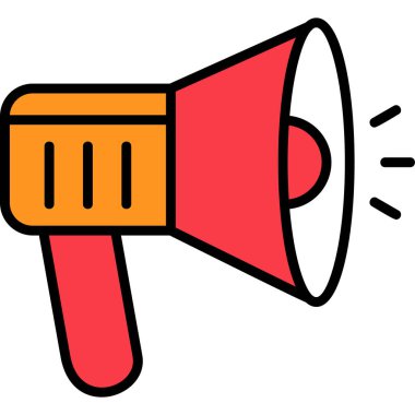 Megafon ikonu vektör illüstrasyonu