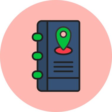 Adres defteri simgesi Vektör illüstrasyonu