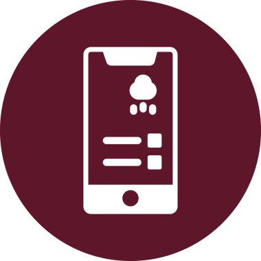 Phone Weather Forcast web icon, vector illustration