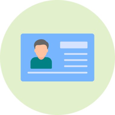 Kimlik kartı simgesi, vektör illüstrasyonu