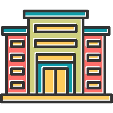 Alışveriş merkezi, süpermarket web simgesi basit illüstrasyon