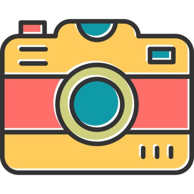 Fotoğraf Kamerası Simgesi. Vektör İllüstrasyonu