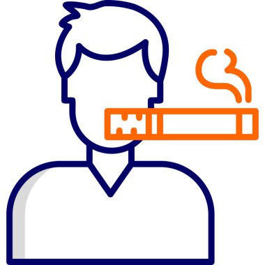 Sigara içiyor. Web simgesi basit tasarım