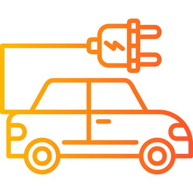 Electric Car modern simgesi, vektör illüstrasyonu