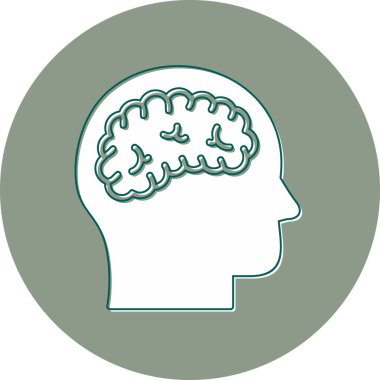  Beyin ikonu. Basit resimleme