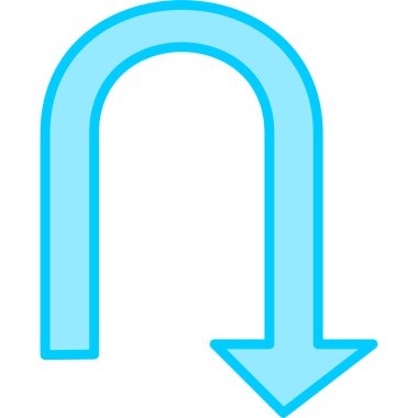 U Dönüş simgesi vektör illüstrasyonu