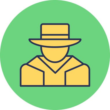 Şapka takan adamın vektör çizimi