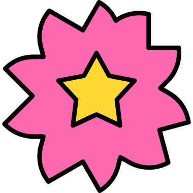 güzel çiçek çizgisi vektör simgesi 