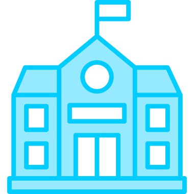 Bina. Web simgesi basit illüstrasyon