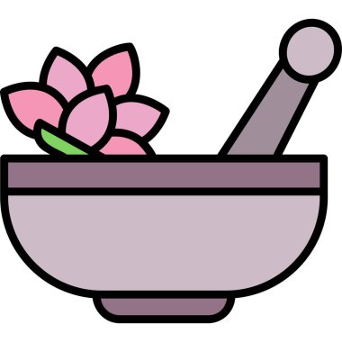 Kabuklu ve çiçekli bir kase havan topu