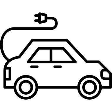 Electric Car modern simgesi, vektör illüstrasyonu