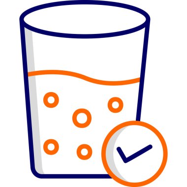 Bir bardak su. Web simgesi basit illüstrasyon 