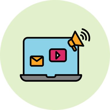 Soyut simge vektör illüstrasyonu pazarlanıyor