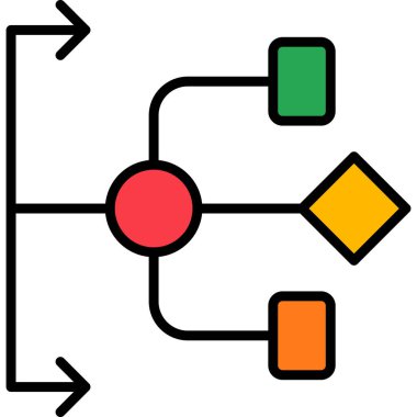 Akış çizelgesi simgesi, modern tasarım illüstrasyonu