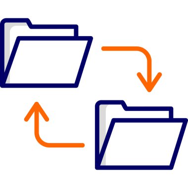 Arkaplanda veri aktarımı düz vektör simgeleri.