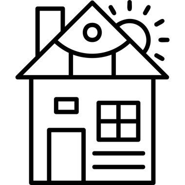 Ev. Web simgesi basit illüstrasyon