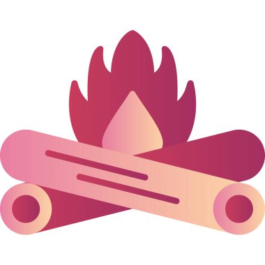 kamp ateşi ikonu vektör illüstrasyonu