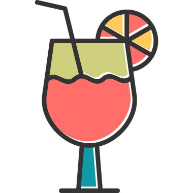 İçecek. Web simgesi vektör illüstrasyonu