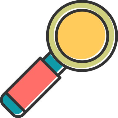 Büyütme cam ağ ikonu vektör illüstrasyonu