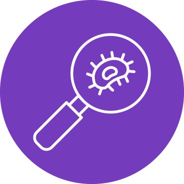 Düz simgeli büyüteç, araştırma konsepti 