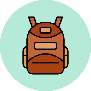 sırt çantası simgesi vektör illüstrasyonu