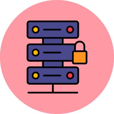 Sunucu. Web simgesi basit illüstrasyon