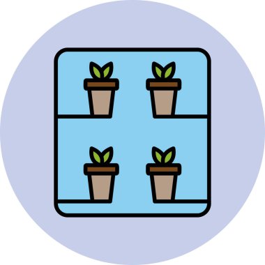 Dikey tarım modern simgesi, vektör illüstrasyonu