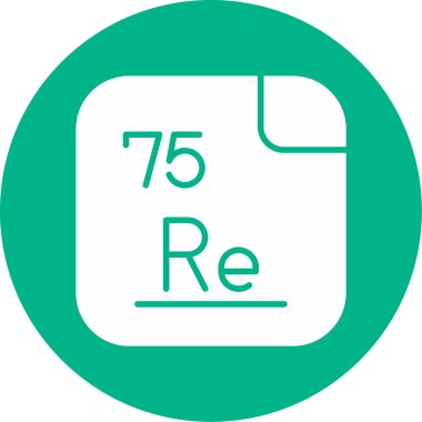 75 Rhenyum Kimyasal element, Mendeleev Periyodik Tablo simgesi 