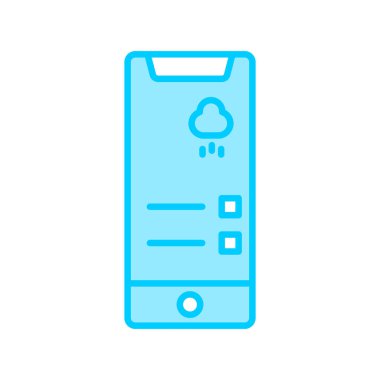 Phone Weather Forcast web icon, vector illustration