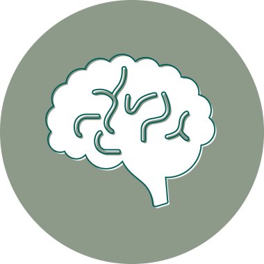  Beyin ikonu. Basit resimleme