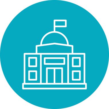 Üniversite Binası kutsal kişilerin resmi, vektör çizim