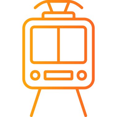 Bir tramvay simgesinin basit web illüstrasyonu