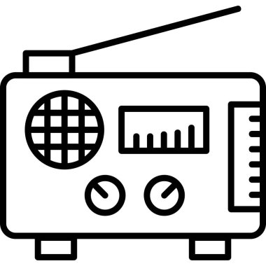 Radyo. Web simgesi basit illüstrasyon